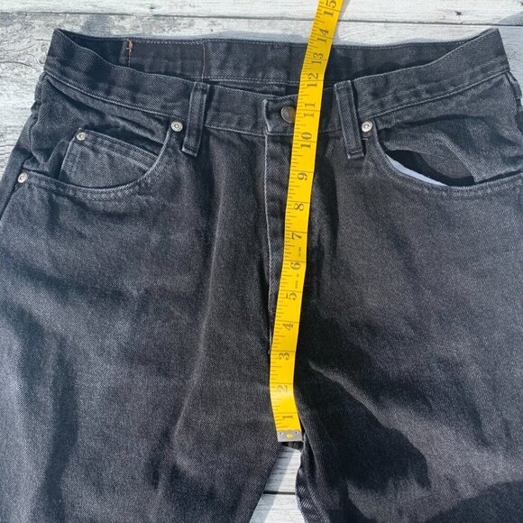 Wrangler Black Denim Straight Leg Dark Wash Classic Relaxed Fit Jeans - Picture 8 of 10
